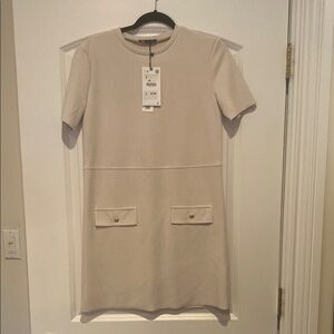 Chic Beige Short Sleeve Dress